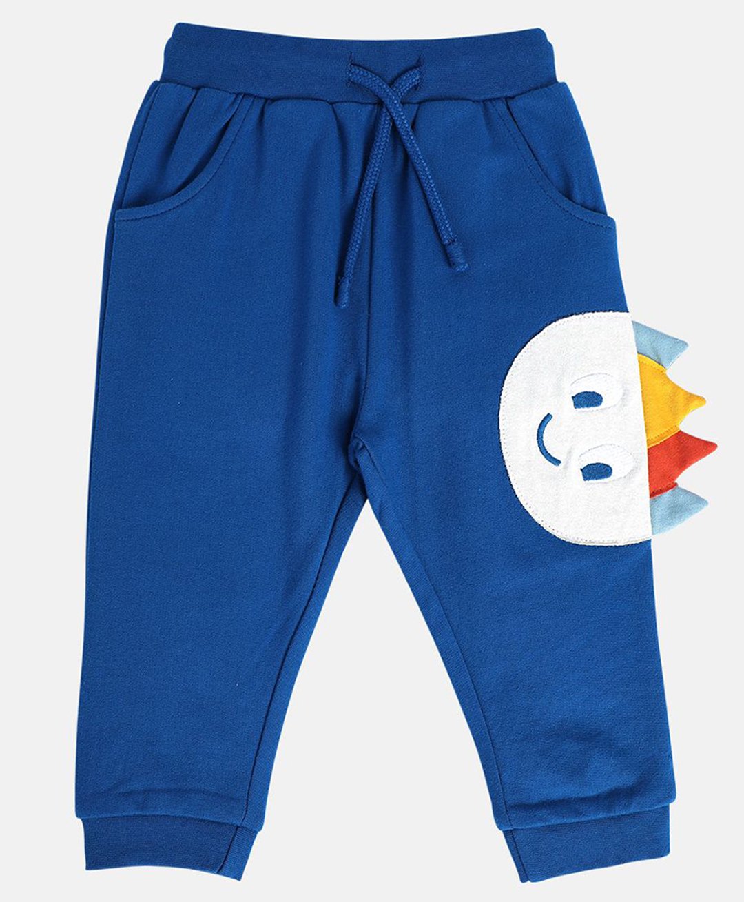 MINI KLUB Cotton Smiley Patch & Applique Detailed Pajama - Blue-image-42