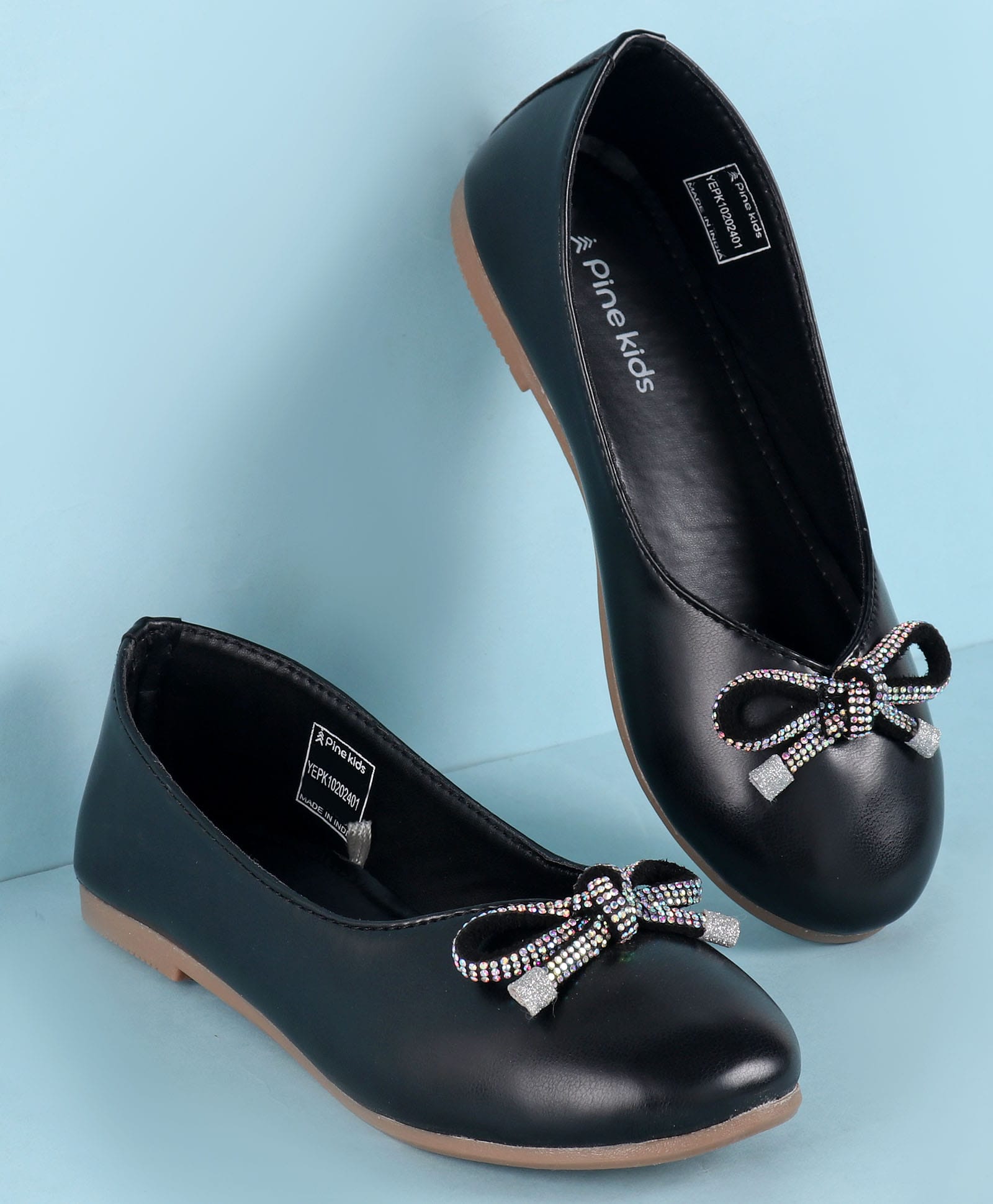 Pine Kids Ballerina With Bow Applique Slip on - Black-image-6