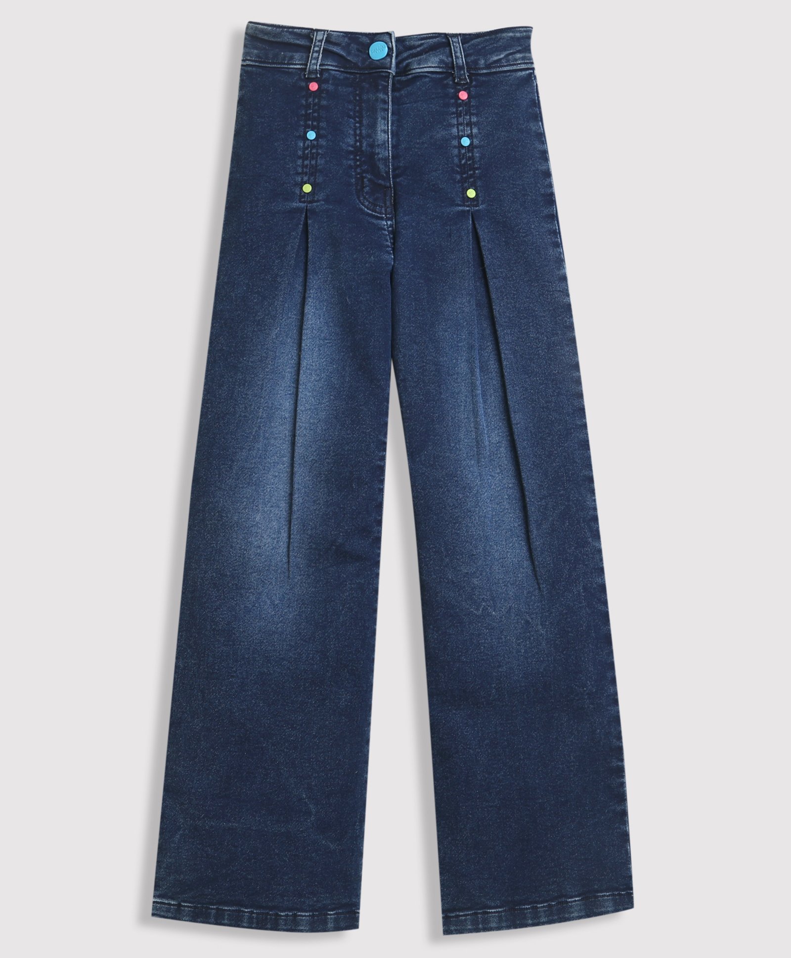 Tiny Girl Denim Button Embellished Jeans - Dark Blue-picture-15