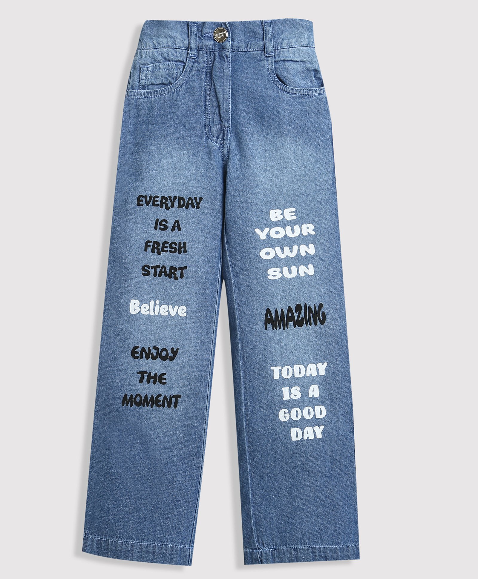 Tiny Girl Denim Everday Is A Fresh Start Text Printed Jeans - Light Blue-picture-21
