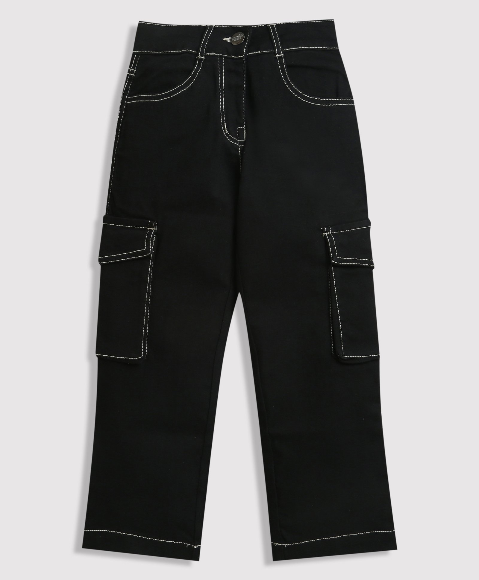 Tiny Girl Solid Cargo Pant - Black-picture-31