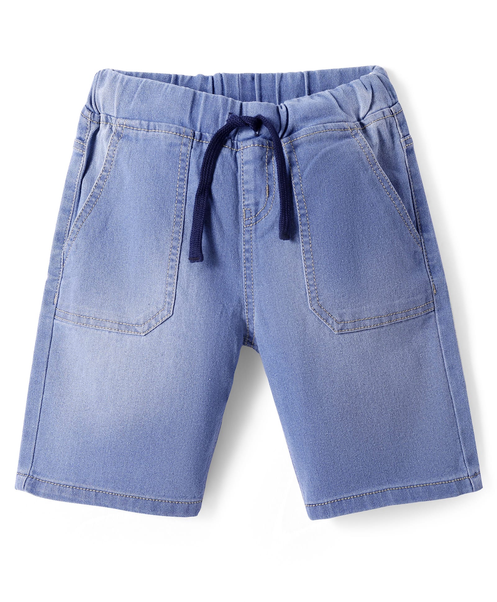 Pine Kids Woven Knee Length Solid Shorts - Light Blue-image-21