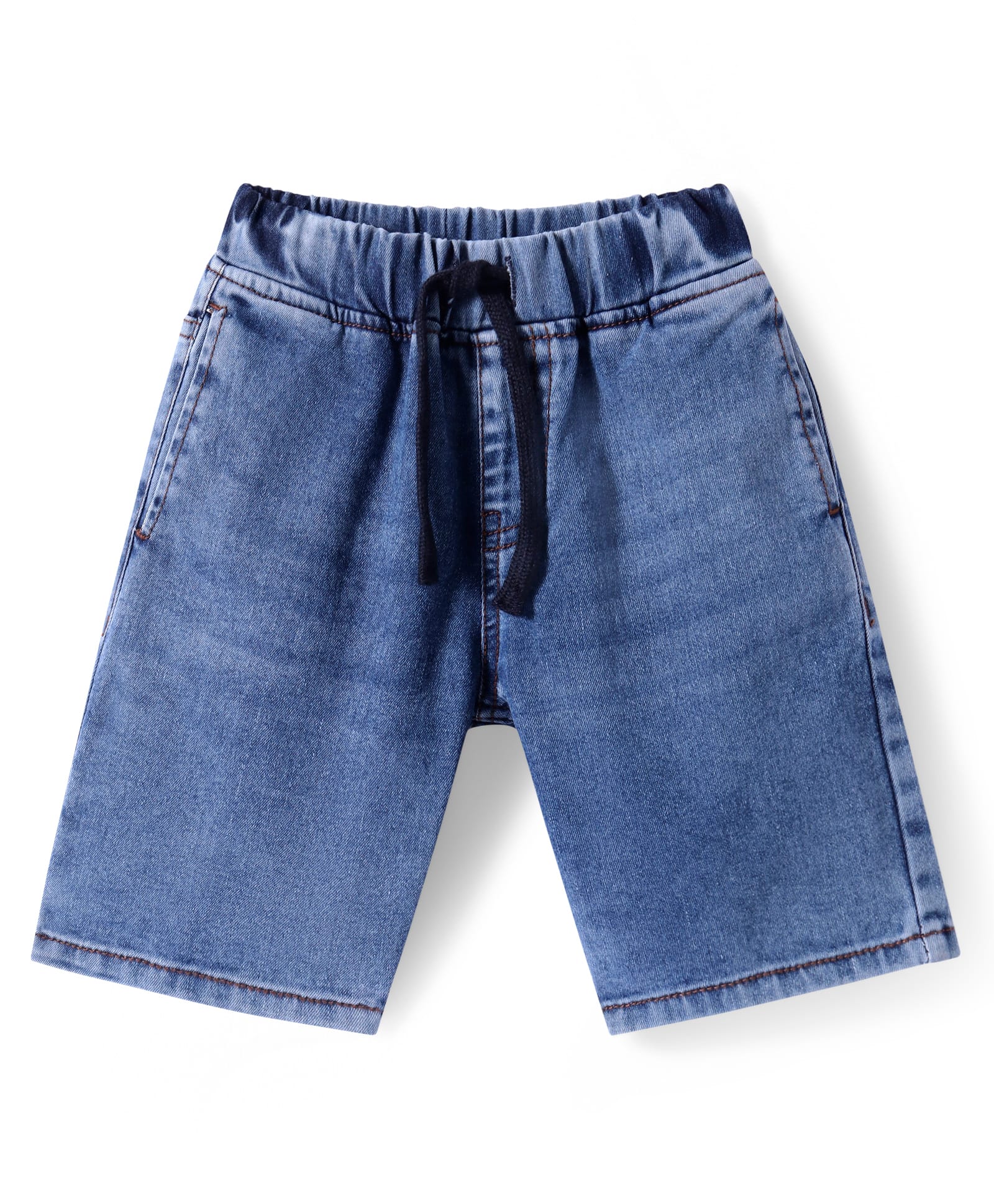 Pine Kids Woven Knee Length Solid Colour Shorts - Blue-picture-26