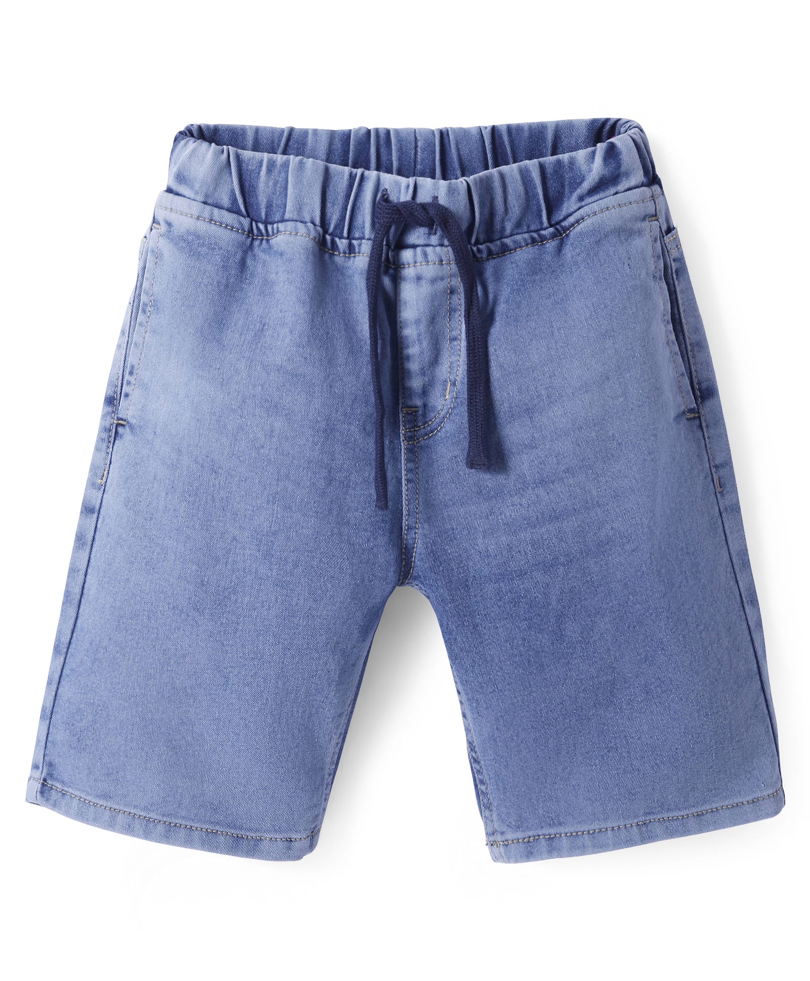 Pine Kids Woven Knee Length Solid Colour Shorts - Light Blue-picture-27