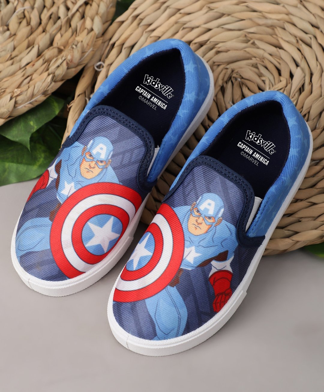 Kidsville Marvel Avengers Featuring Captain America Detailed Slip On Shoes - Navy-picture-2