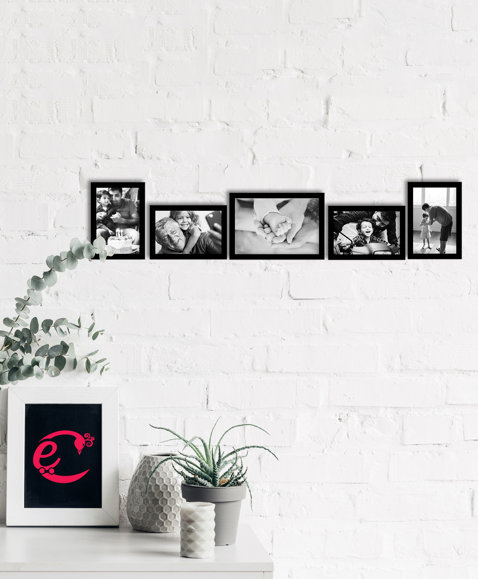 eCraftIndia Memory Wall Collage Photo Frame - Set of 5 Photo Frames for 4 Photos of 4"x6", 1 Photos of 5"x7"-image-7
