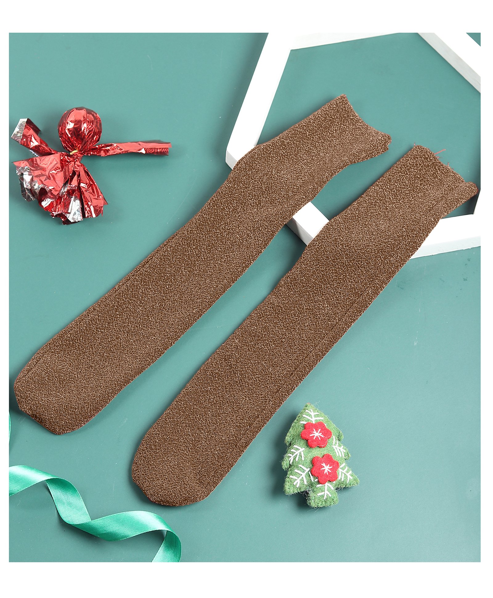 Tipy Tipy Tap Christmas Theme Shimmered Socks - Golden-picture-14