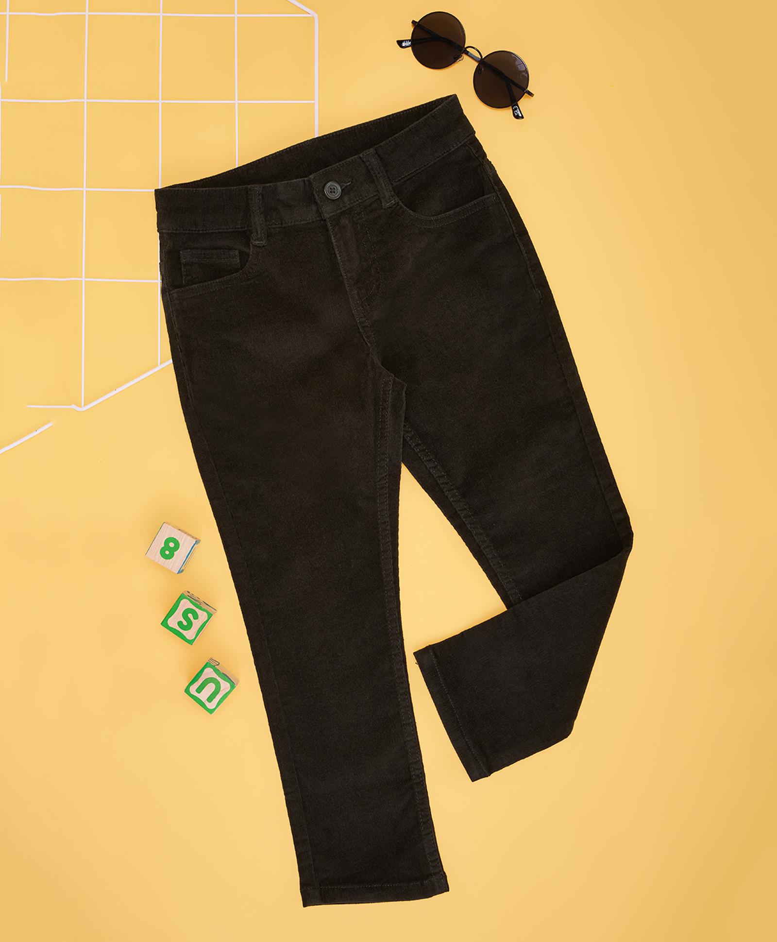 Pantaloons Junior Cotton Spandex Solid Trousers - Olive Green-image-23