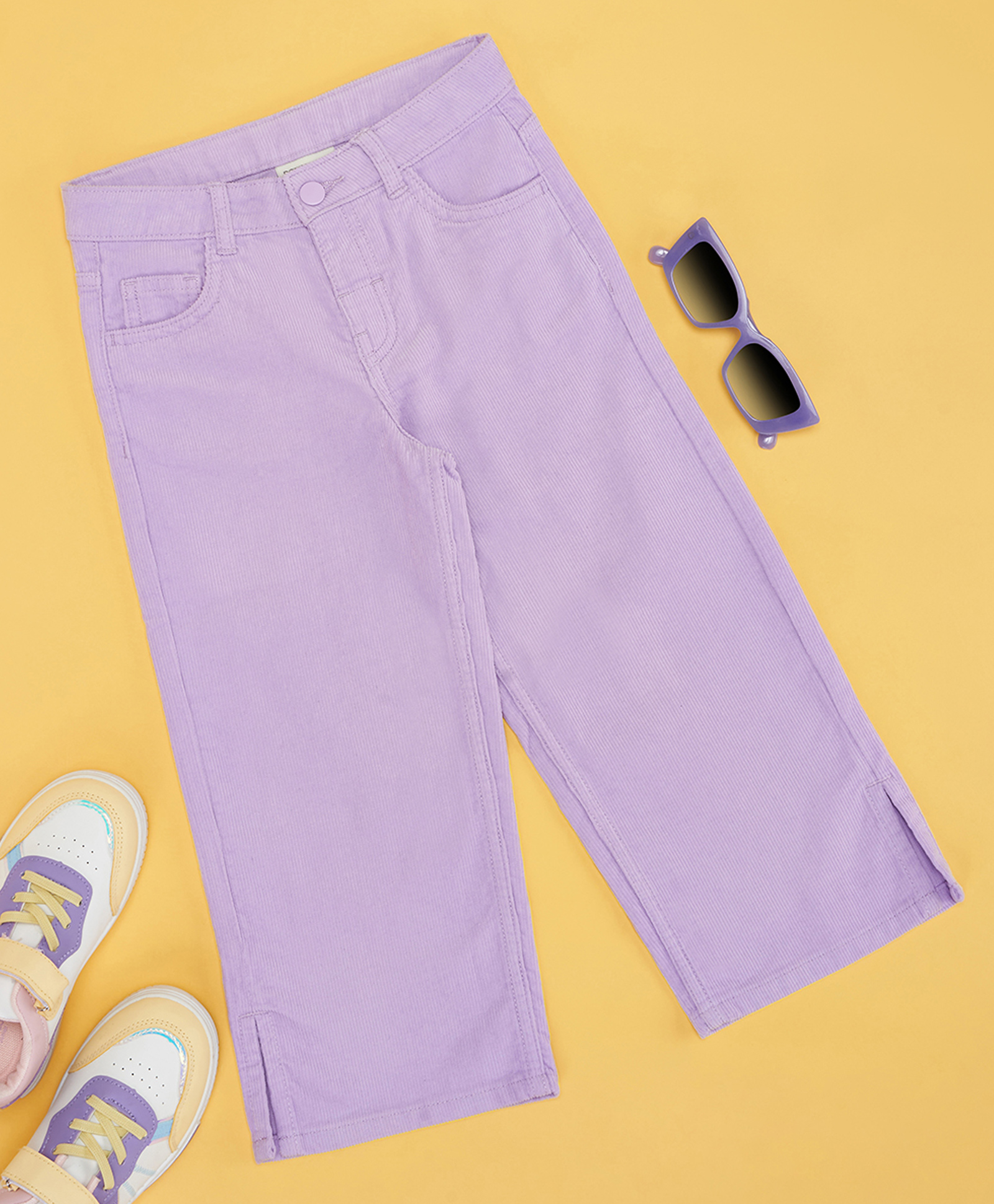 Pantaloons Junior Cotton Solid Pant - Lilac-picture-32