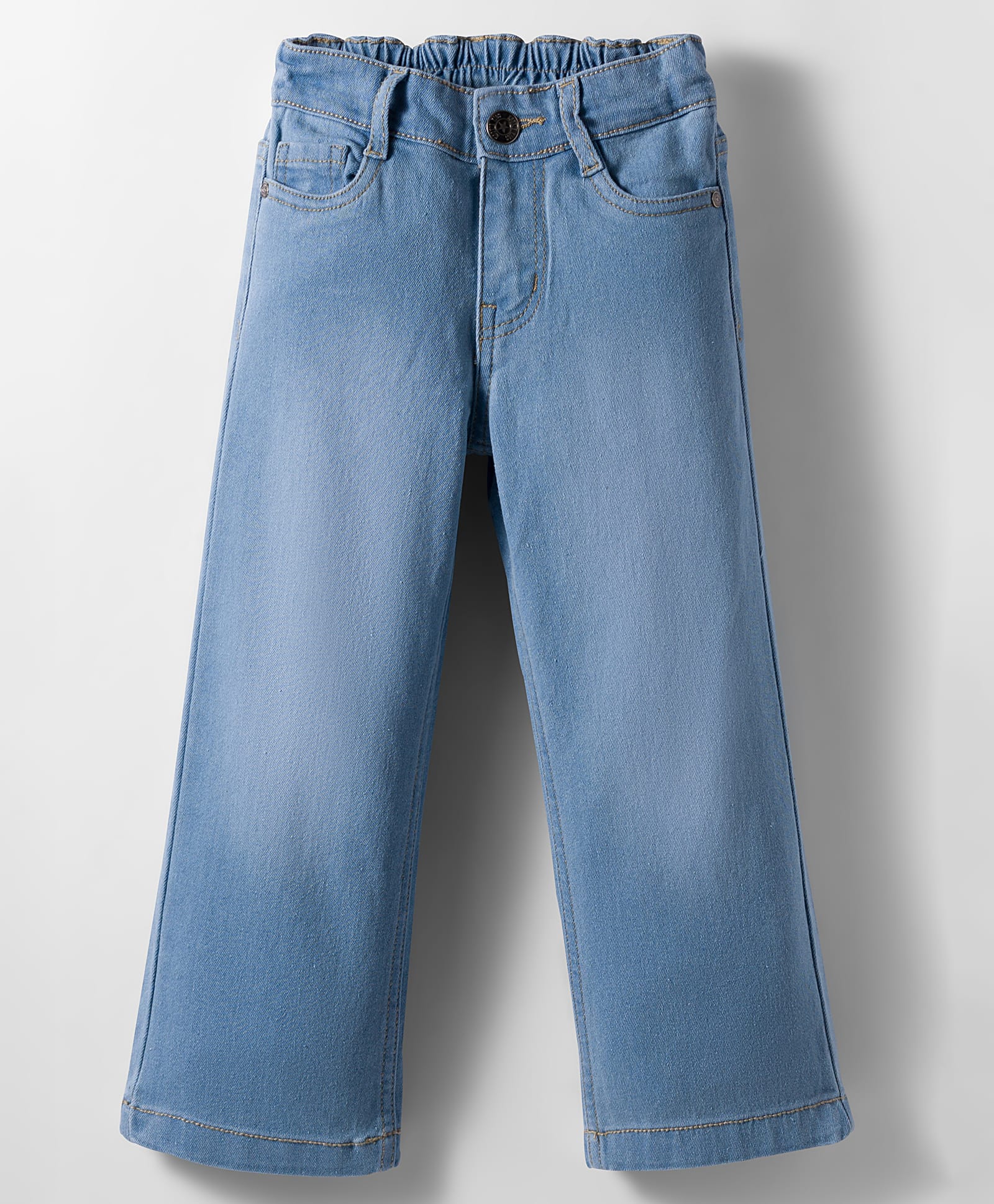 kookie kids india Kookie Kids Woven Full Length Washed Denim Jeans With Stretch - Light Blue-picture-23
