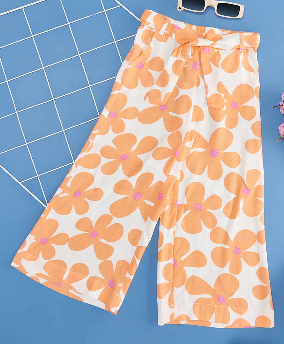 Pantaloons Junior Floral Printed Trousers - Orange-picture-21