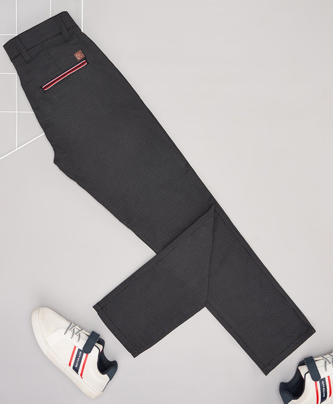 Pantaloons Junior Cotton Spandex Solid Trousers - Black-picture-30