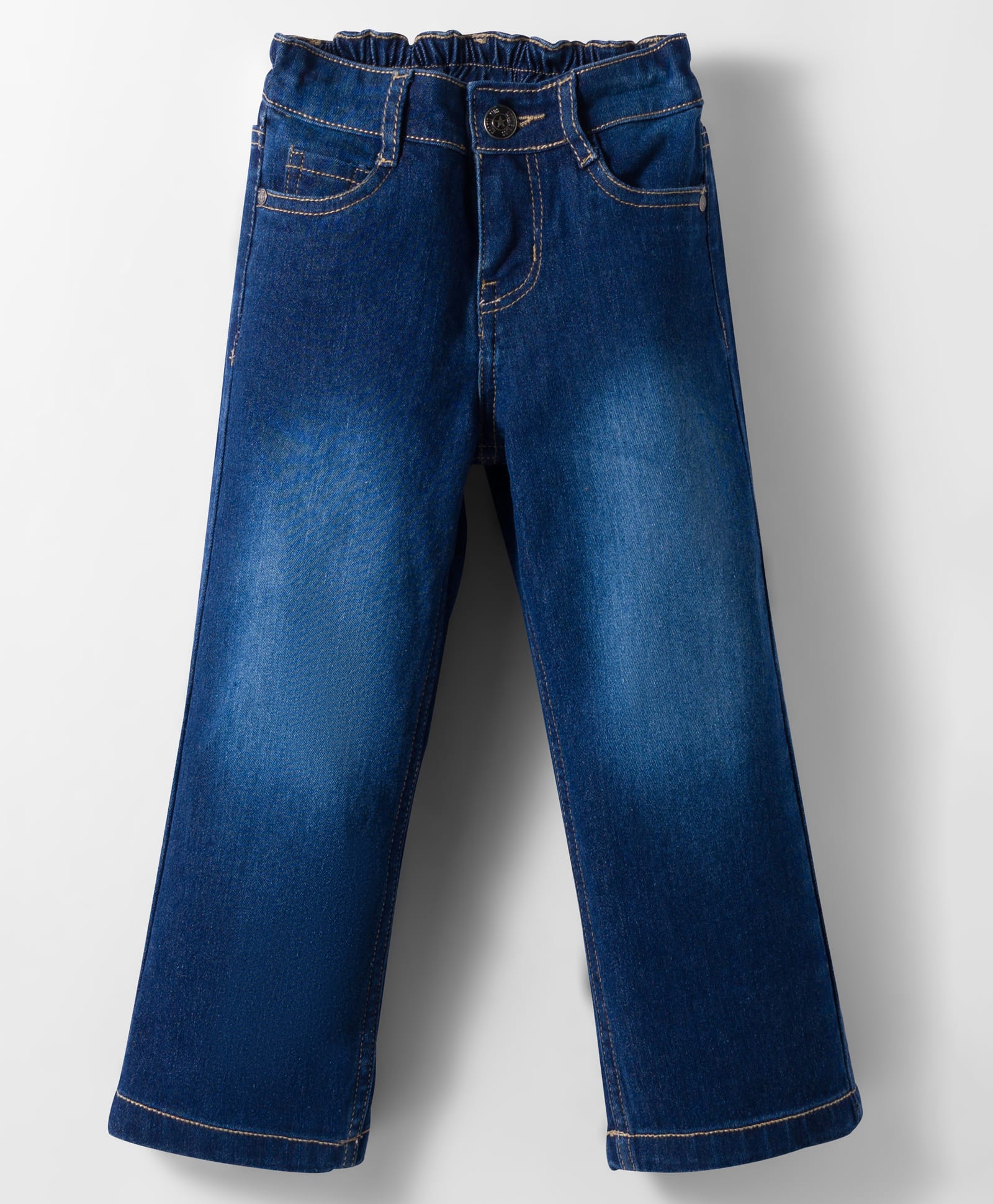 kookie kids india Kookie Kids Woven Full Length Washed Denim Jeans With Stretch - Blue-picture-11