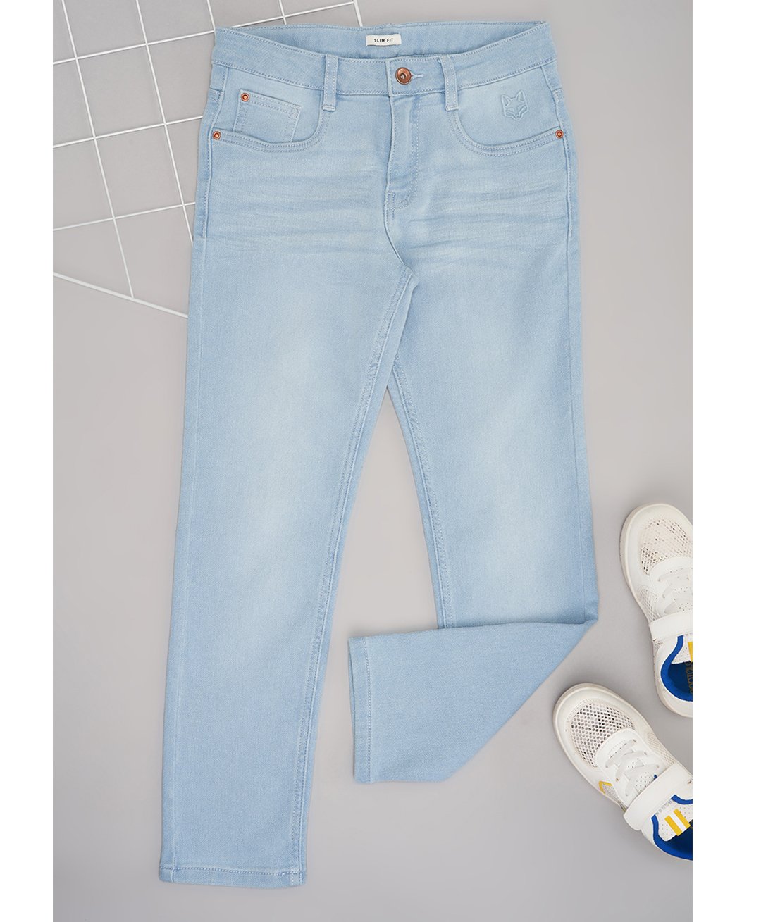 Pantaloons Junior Mild Washed Jeans - Light Blue-image-23