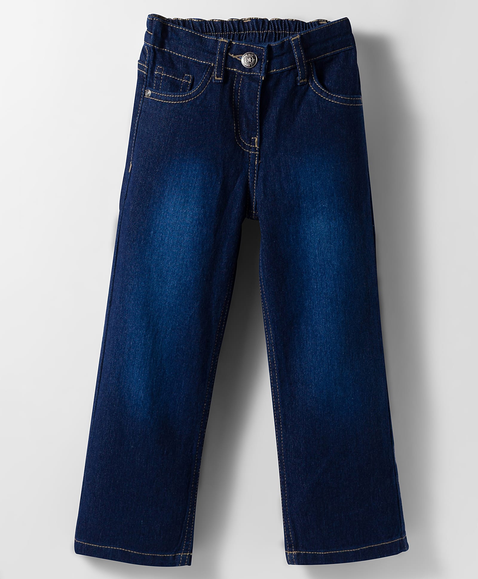 kookie kids india Kookie Kids Woven Full Length Washed Denim Jeans With Stretch - Navy Blue-picture-12