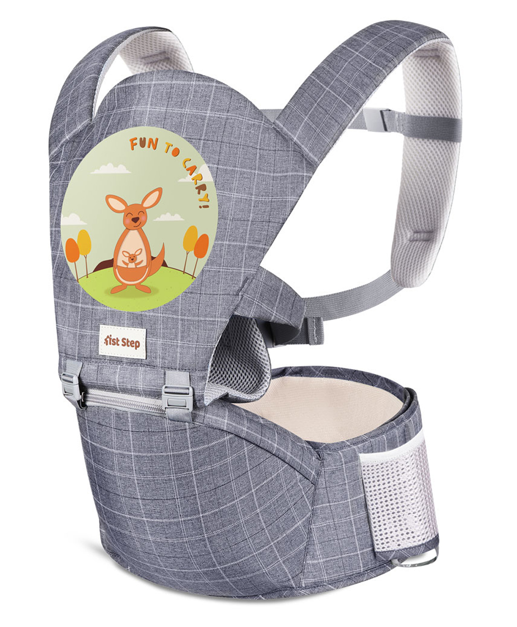 1st Step 5 In 1 Hip Seat Baby Carrier Baby Carrier - Grey-picture-2