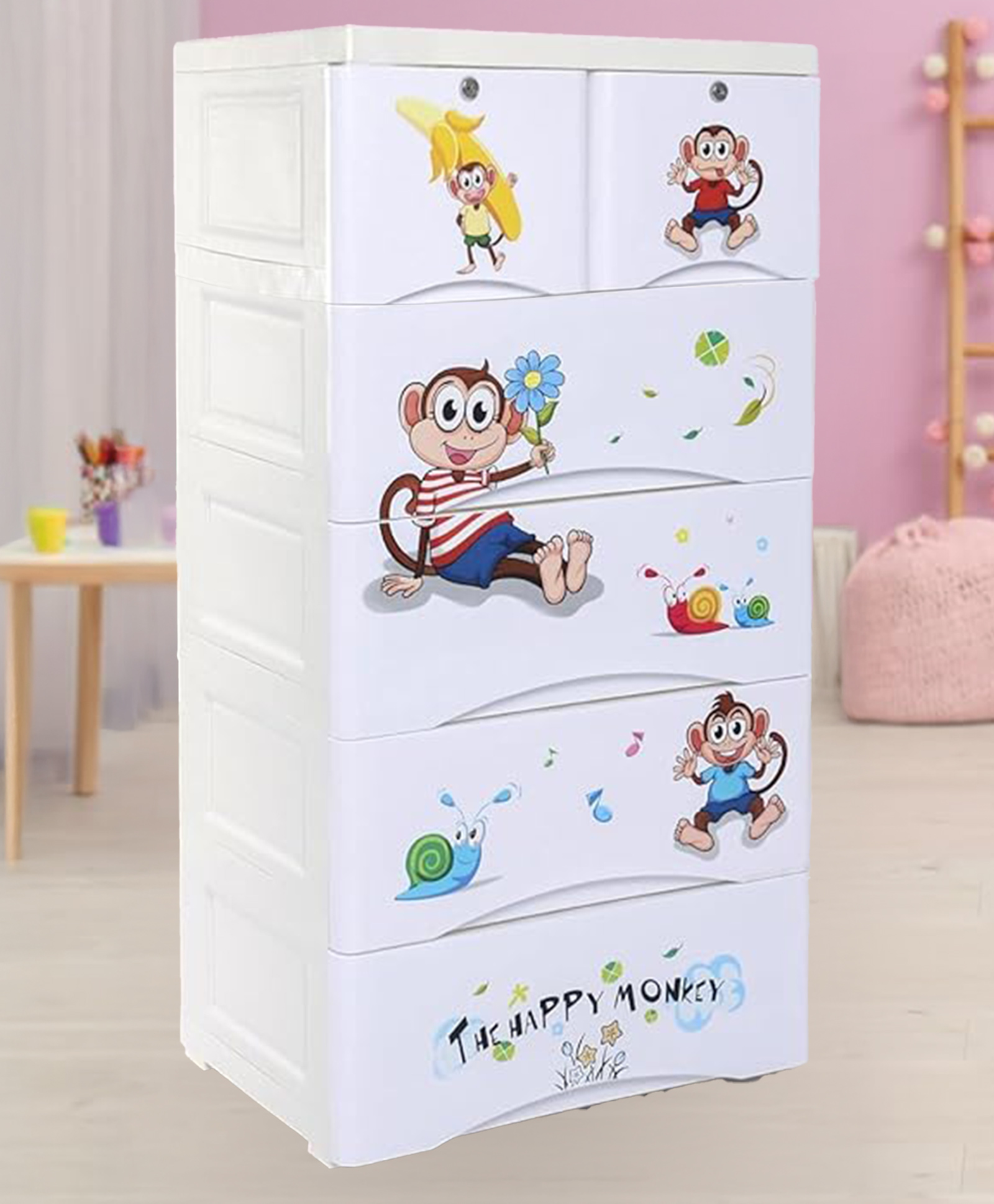 TEX-RO Chest Of Drawers Versatile Drawer Storage Organizer & Organisers Storage Box For Ideal For Neat & Tidy Storage Solutions Plastic Drawers Storage For Kids - White-image-44