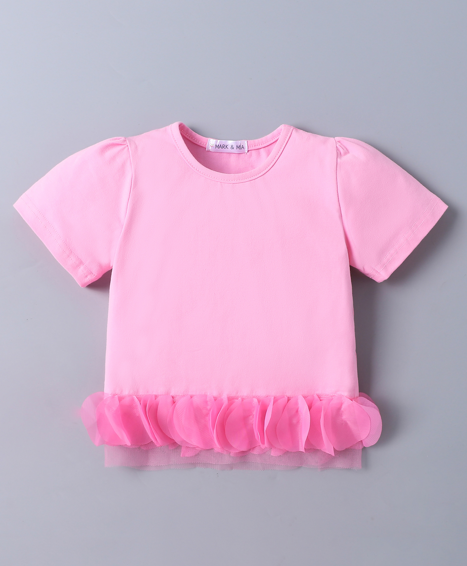 Mark & Mia Cotton Half Sleeves Top with Frill Detailing - Pink-picture-25