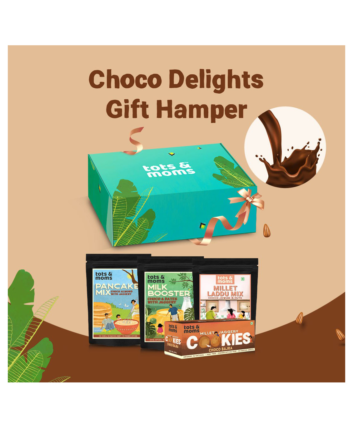 tots and moms foods Tots & Moms Choco Delight Gift Box | Healthy Snacks for Chocolate Lovers | Sugar-Free Treat | Pack of 4-picture-20
