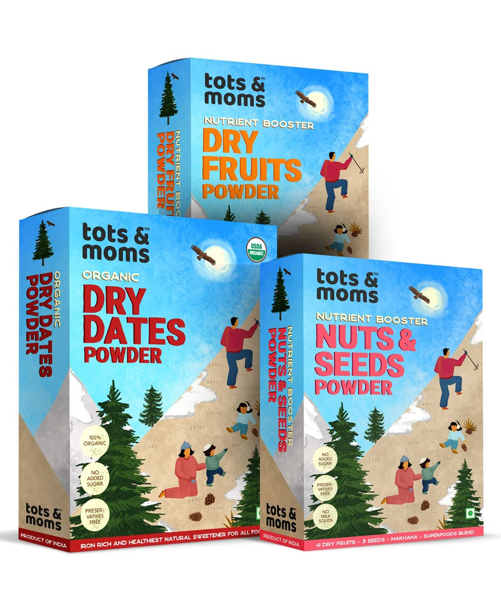 Tots & Moms Dry Fruit Mixes Gift Box | The Perfect Gift for Babies 8 Months and Older | Pack of 3-image-23