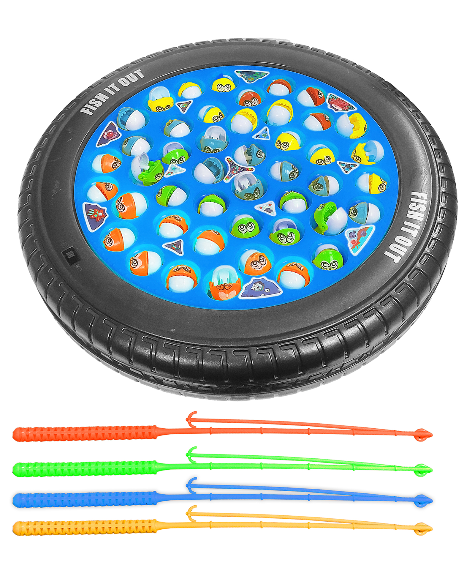 VGRASSP Musical Rotating Big Fishing Pond Toy Set For Kids With 45 Fishes And 4 Fishing Rods - Safe and Durable Gift for Toddlers and Kids - Color As Per Stock-image-49