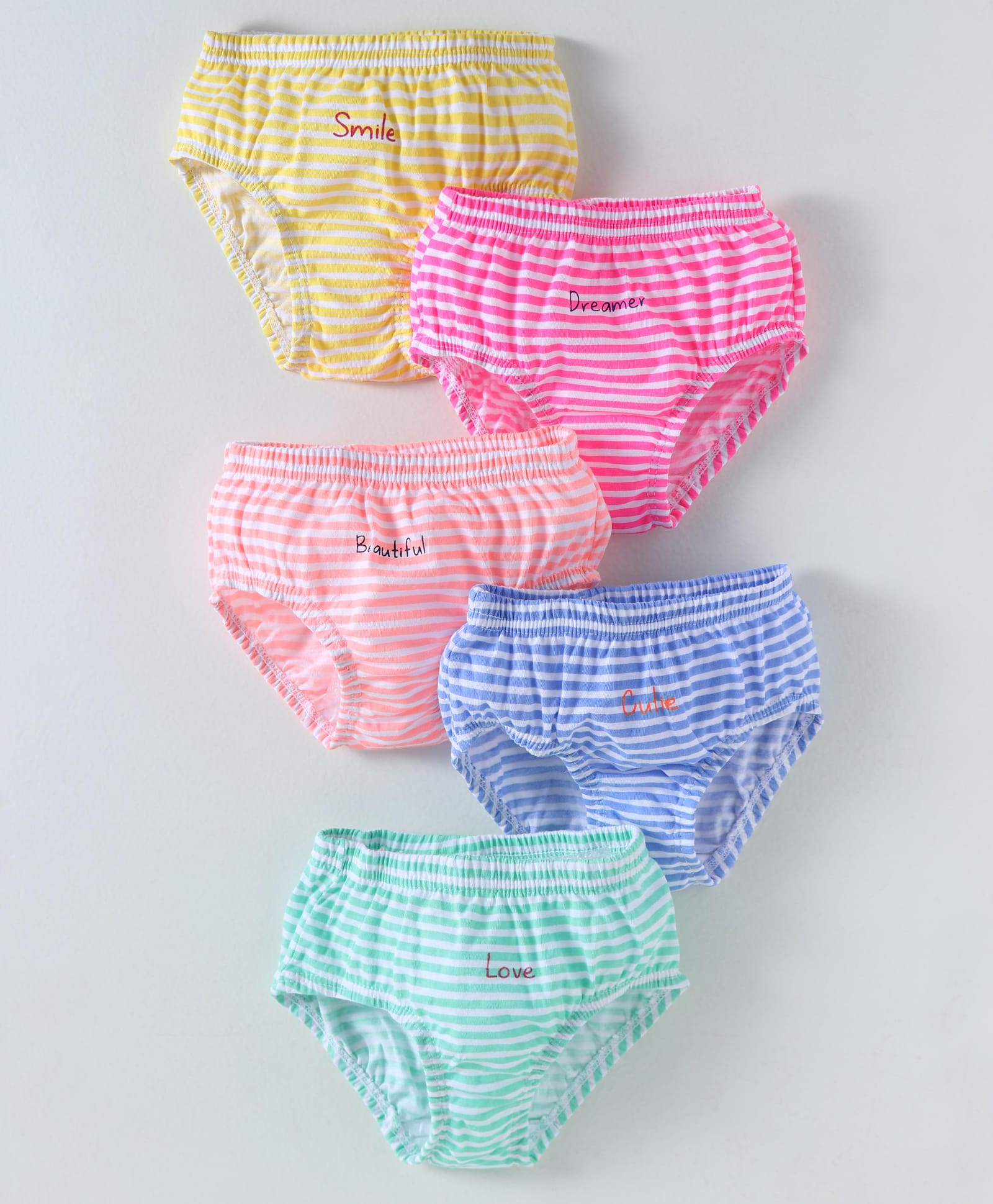 Bodycare Cotton Knit Striped Panties with Text Print Pack of 5 (Color May Vary)-picture-10