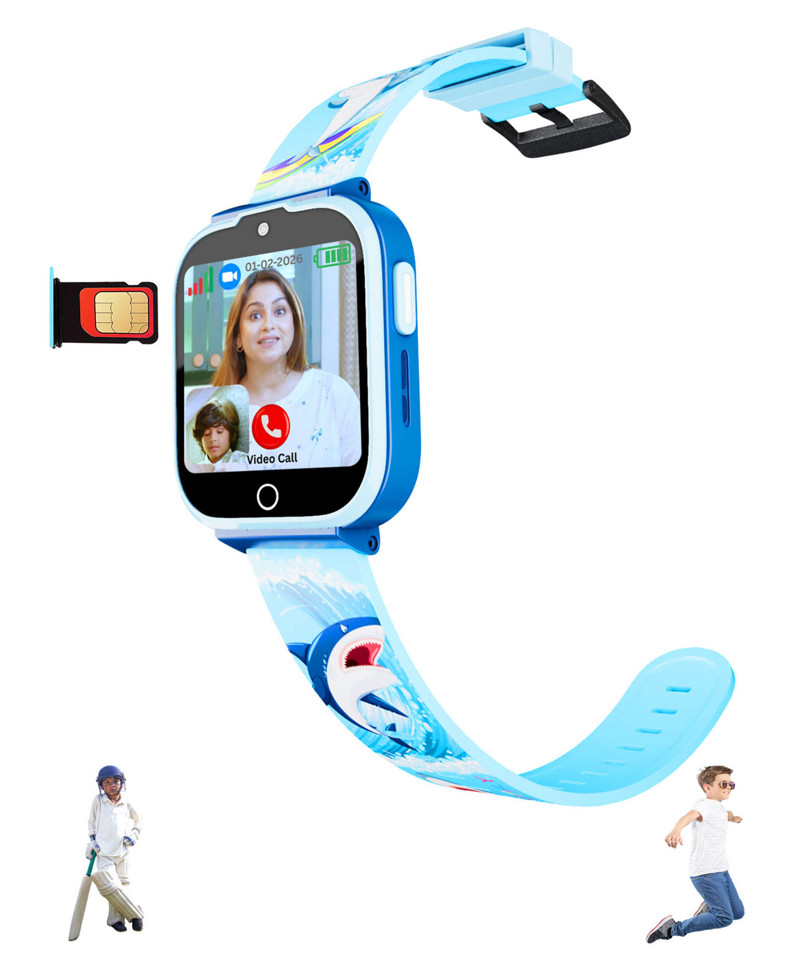 Spiky Cyclops 4G Video Calling Waterproof Smartwatch - Blue-picture-13