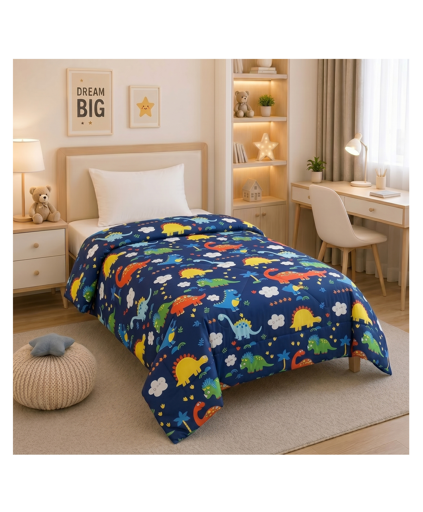 Filymore blue danasouar Single Bed comforter Cartoon Blankets for Kids | Dohar for Kid Boys & Girls | Children AC Blanket| Summer & Winter Blankets (60x90 Inches) (Blue)-image-0