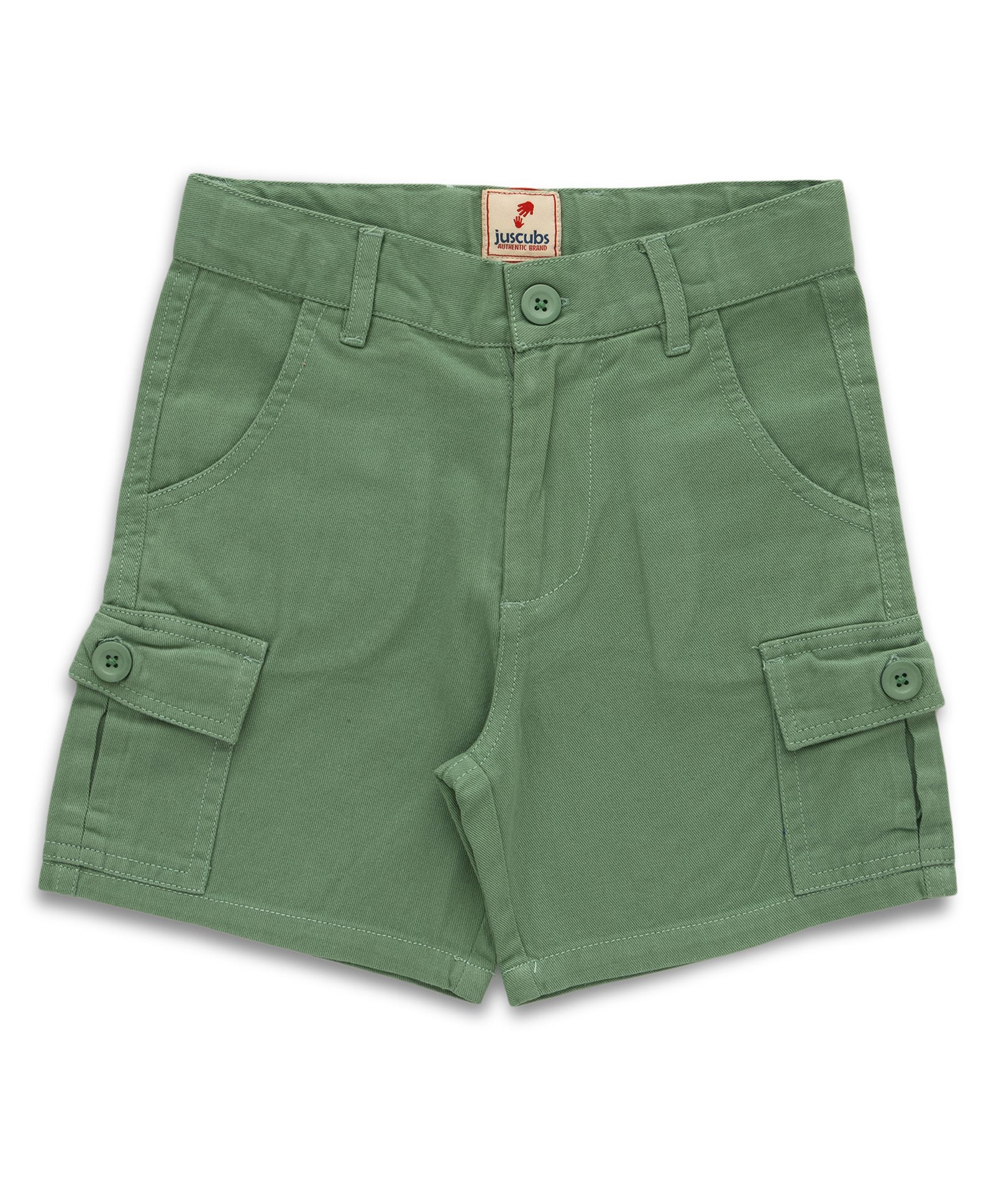 JusCubs Cotton Solid Shorts - Green-image-32