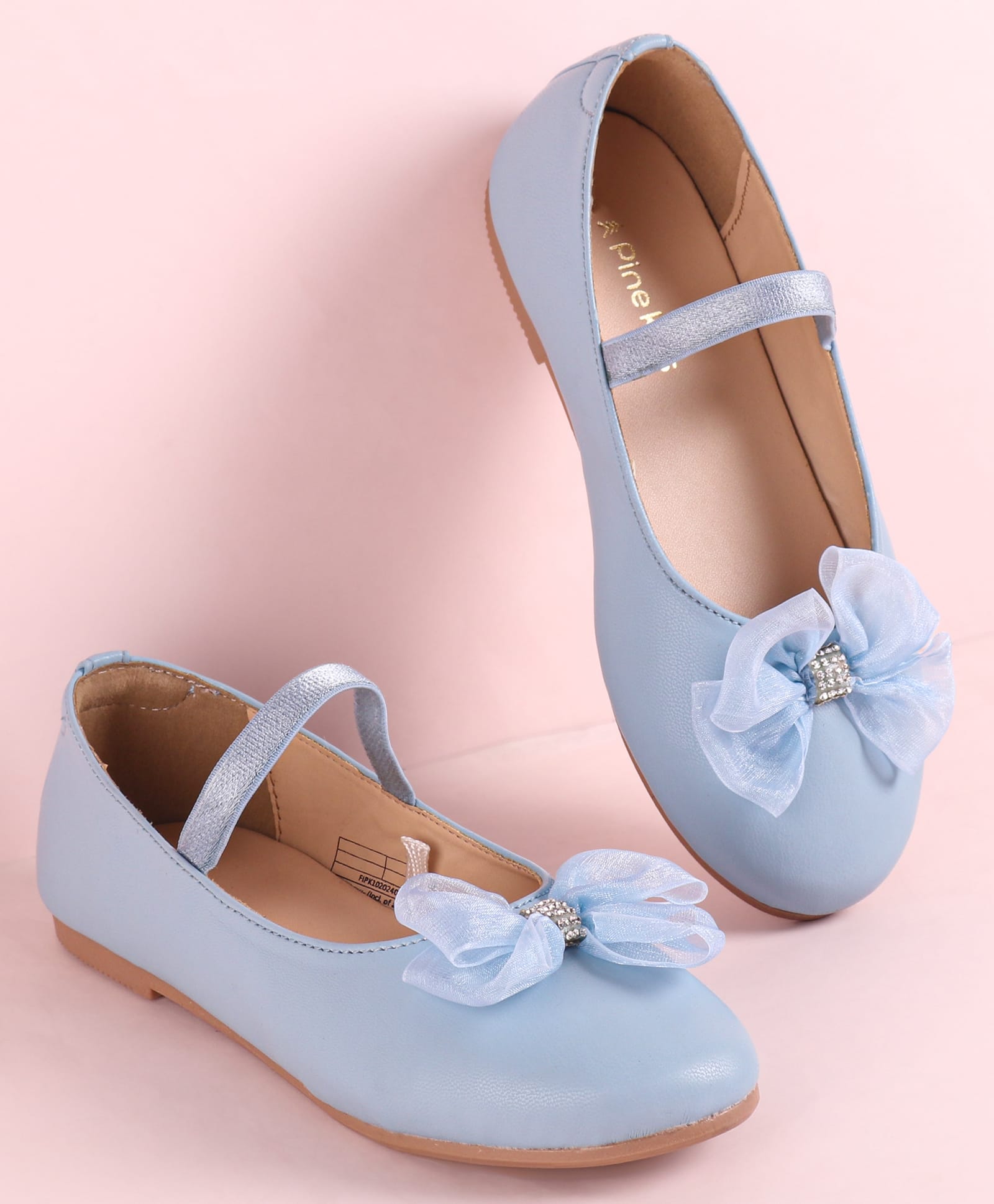 Pine Kids Slip On Ballerina with Bow Applique - Sky Blue-picture-21