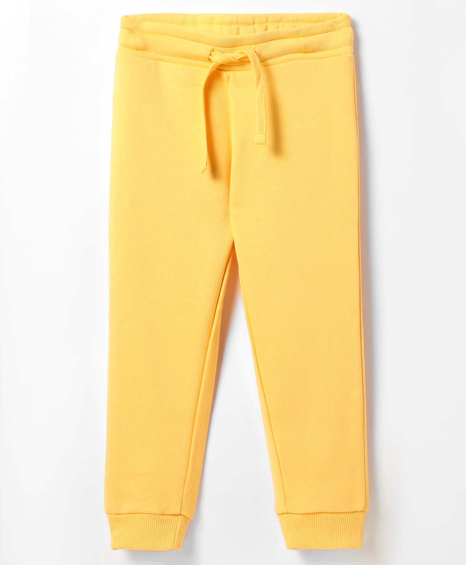 UCB Cotton Blend Knit Full Length Solid Track Pant - Yellow-picture-12
