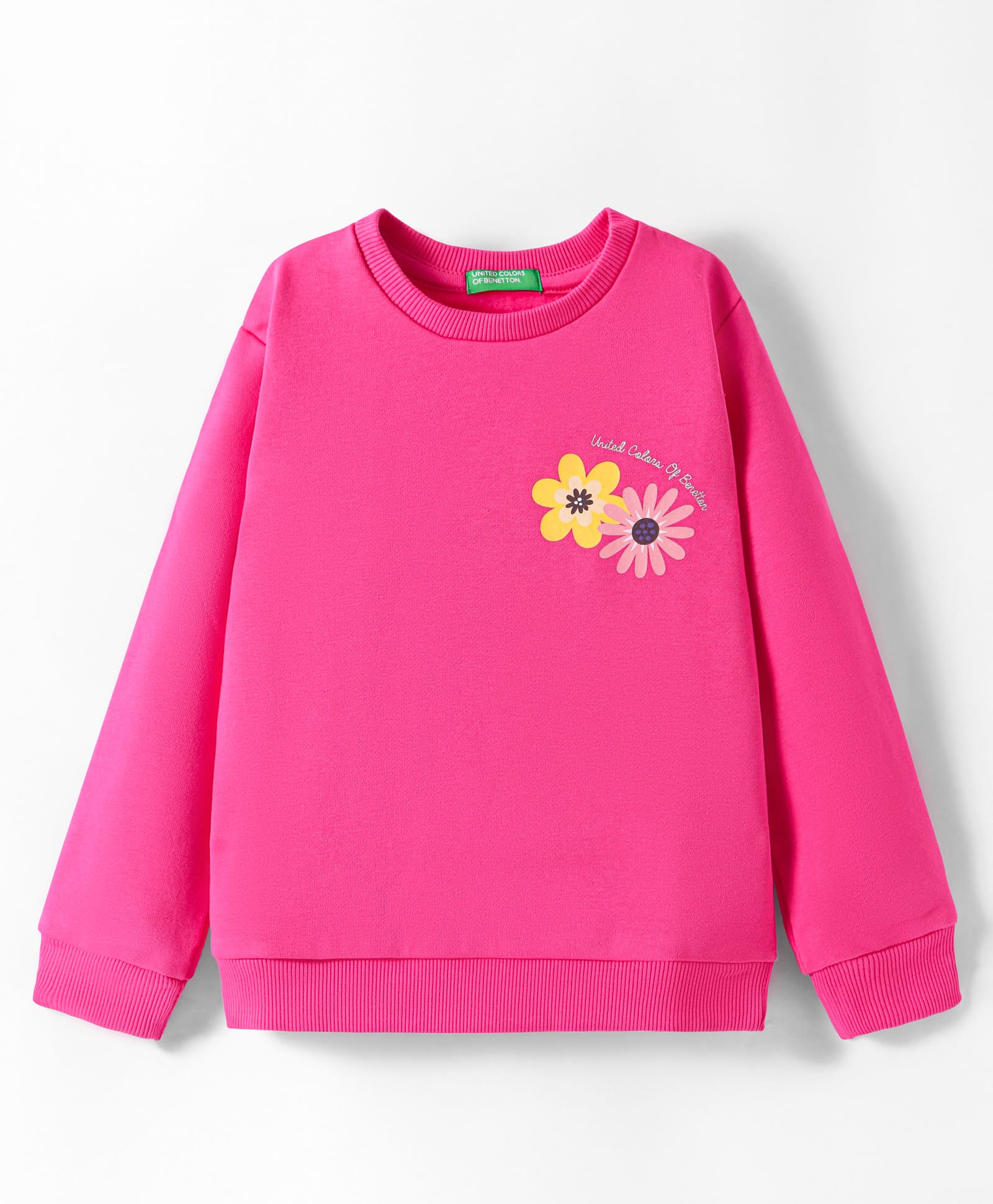 UCB Cotton Knit Full Drop Shoulder Sleeves Sweatshirt with Floral Print - Dark Pink-picture-21