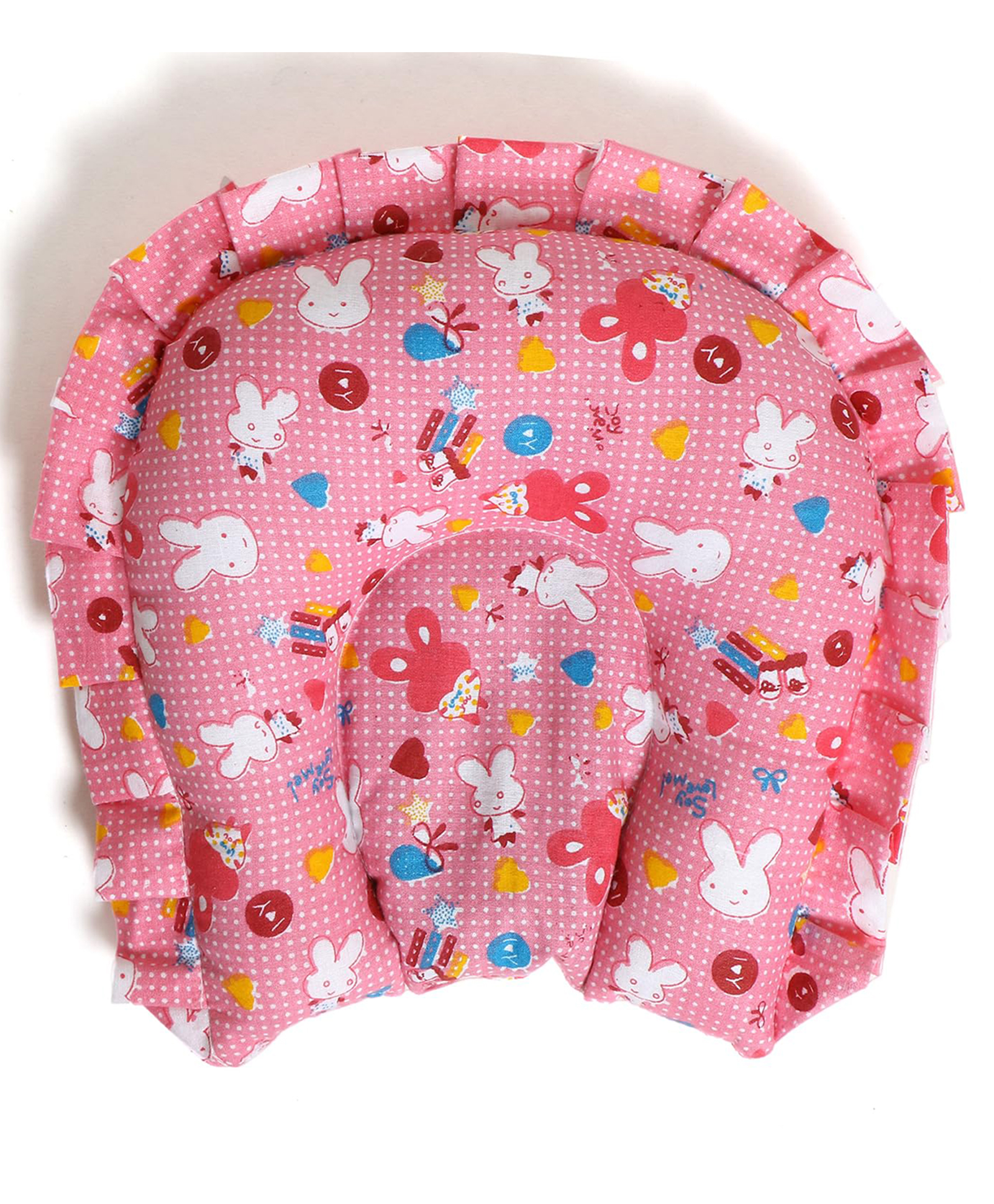 NeonateCare Mustard Seeds multi print Baby Pillow (Pink fril) (color and design may vary)-picture-28