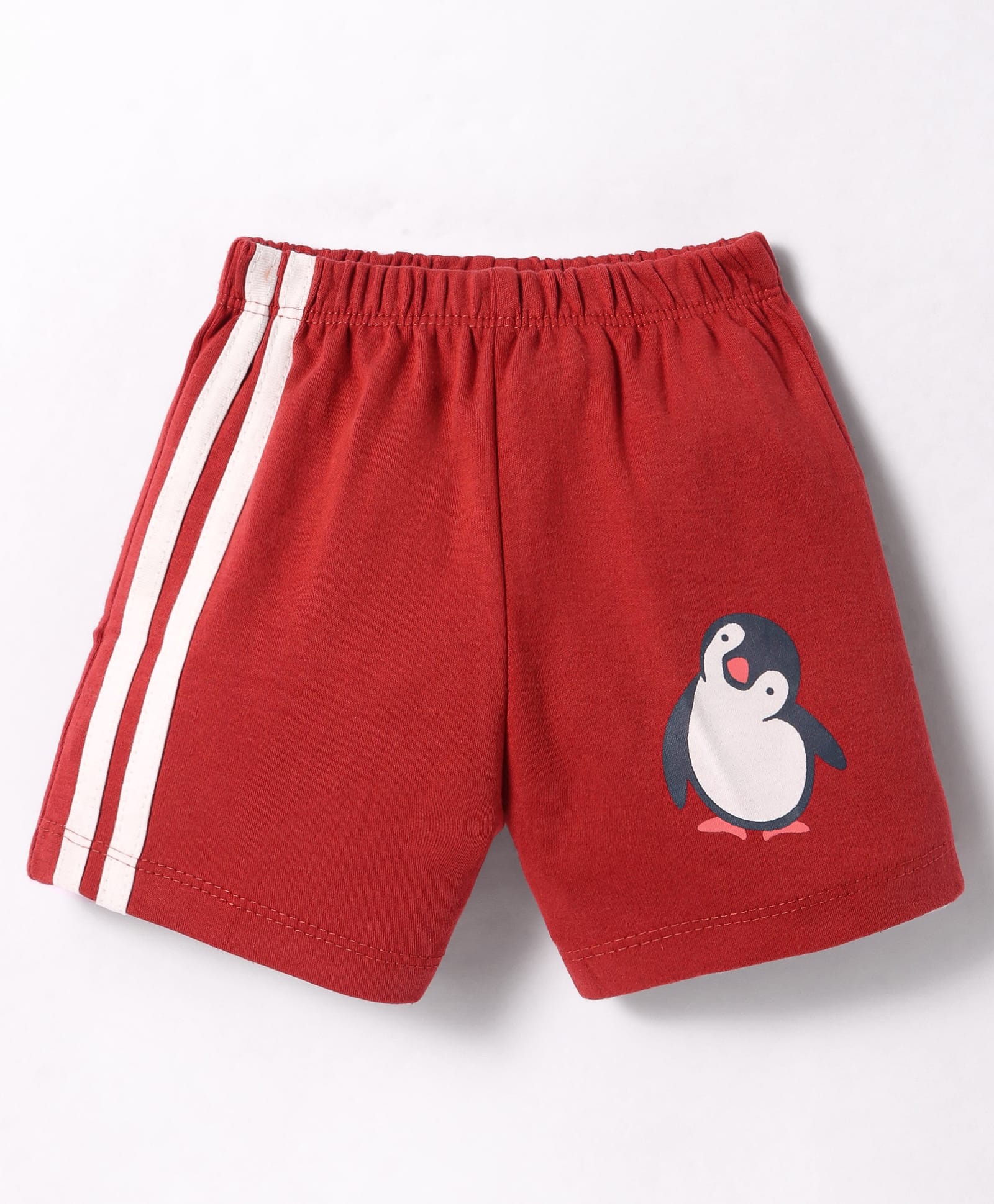 Tango Single Jersey Knit Knee Length Shorts with Penguin Print - Rust Orange-image-8