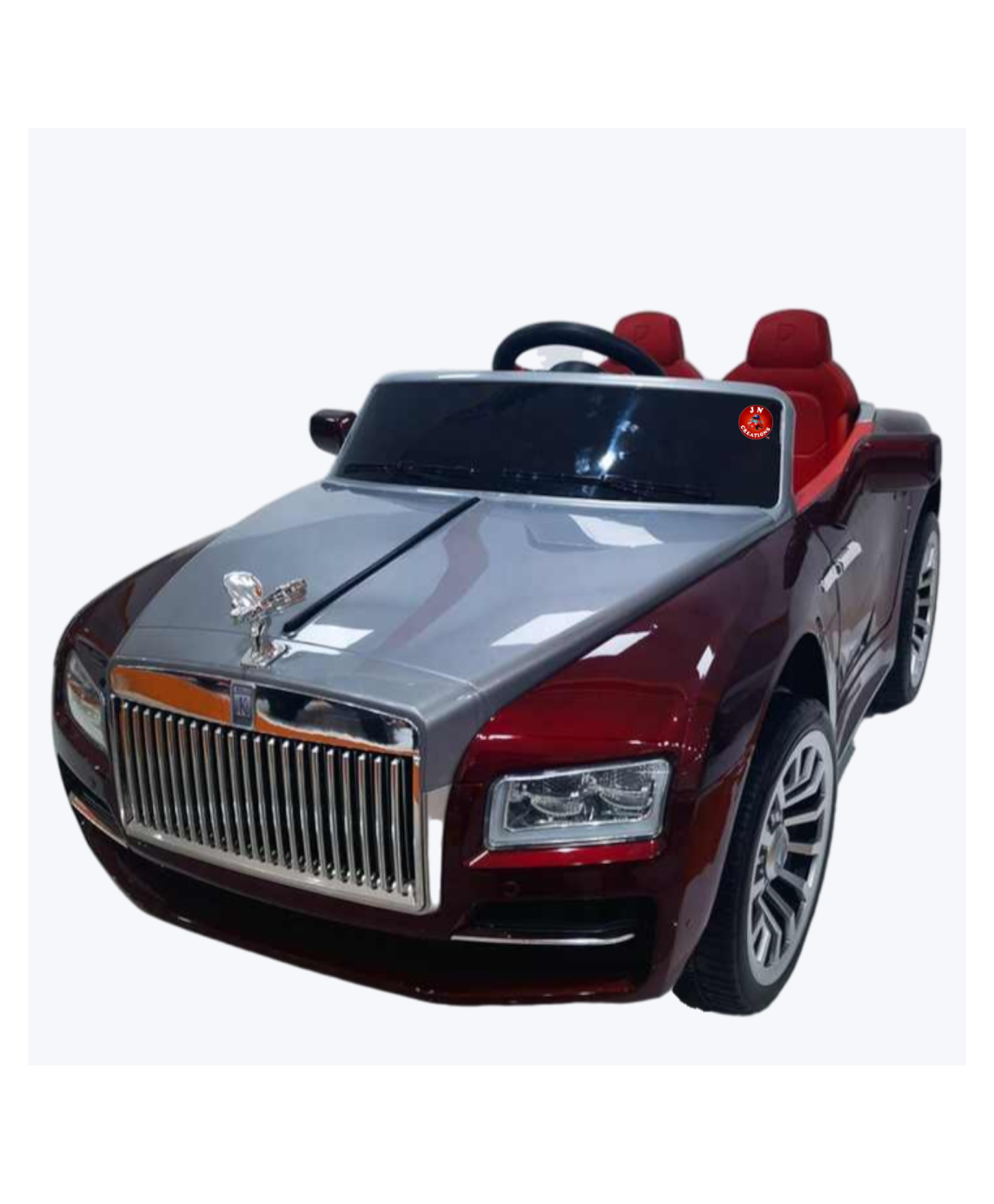 JN Creations 12V Battery Operated Rolls Royce BLF-5688 Ride On Car for Kids with Remote Control (Red Painted)-image-32
