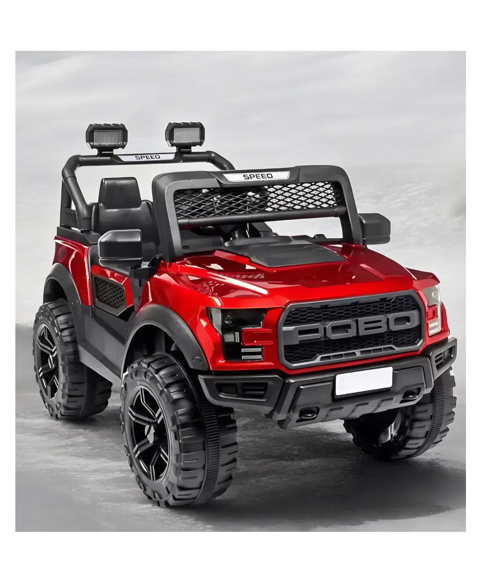 JN Creations 12V 4X4 PQBO 888 Kids Battery Operated Ride on Jeep with Remote Control, Light & Music (RED Painted)-image-17