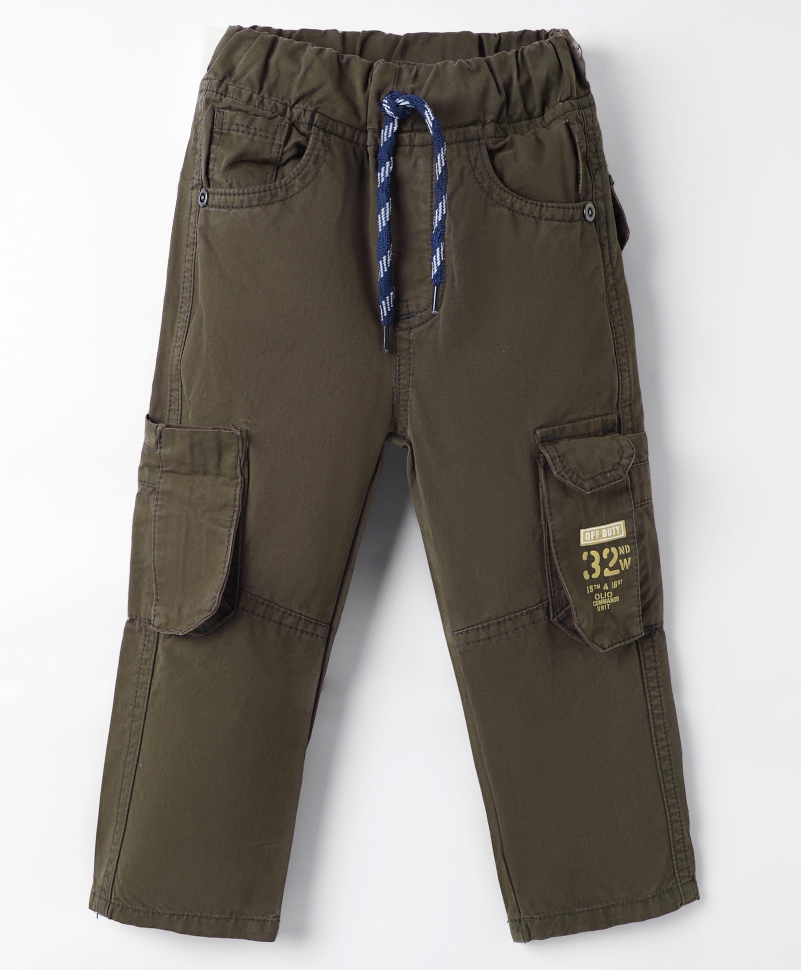 Olio Kids Cotton Woven Full Length Trouser With Cargo Pockets - Dark Brown-picture-24