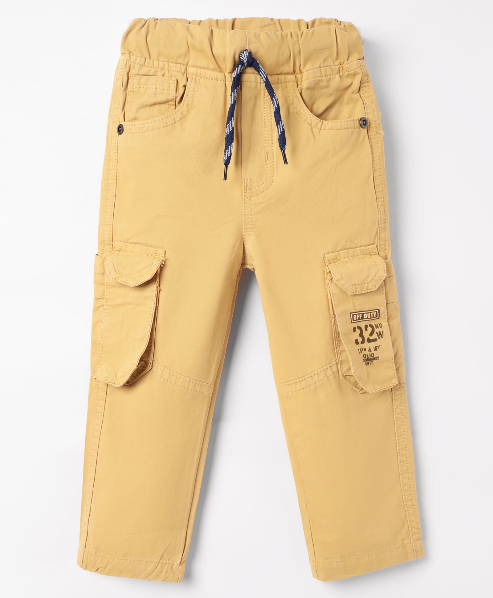 Olio Kids Cotton Woven Full Length Trouser With Cargo Pockets - Khaki-picture-28