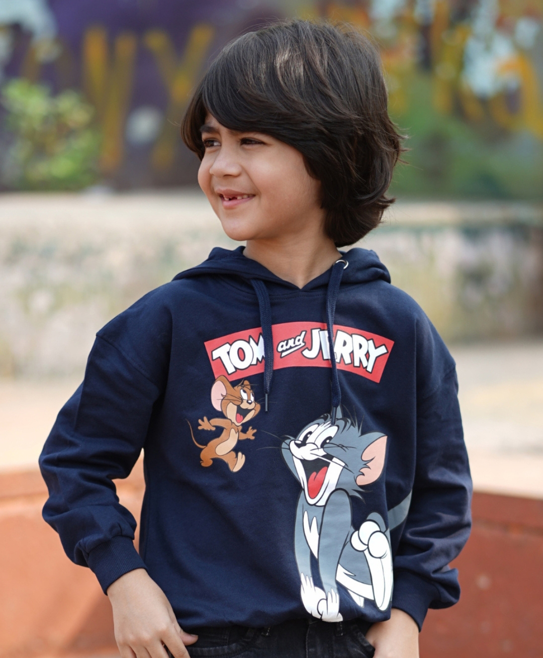 Nap Chief Pure Cotton Warner Bros Featuring Full Sleeves Tom & Jerry Printed Hoodie - Navy Blue-picture-20