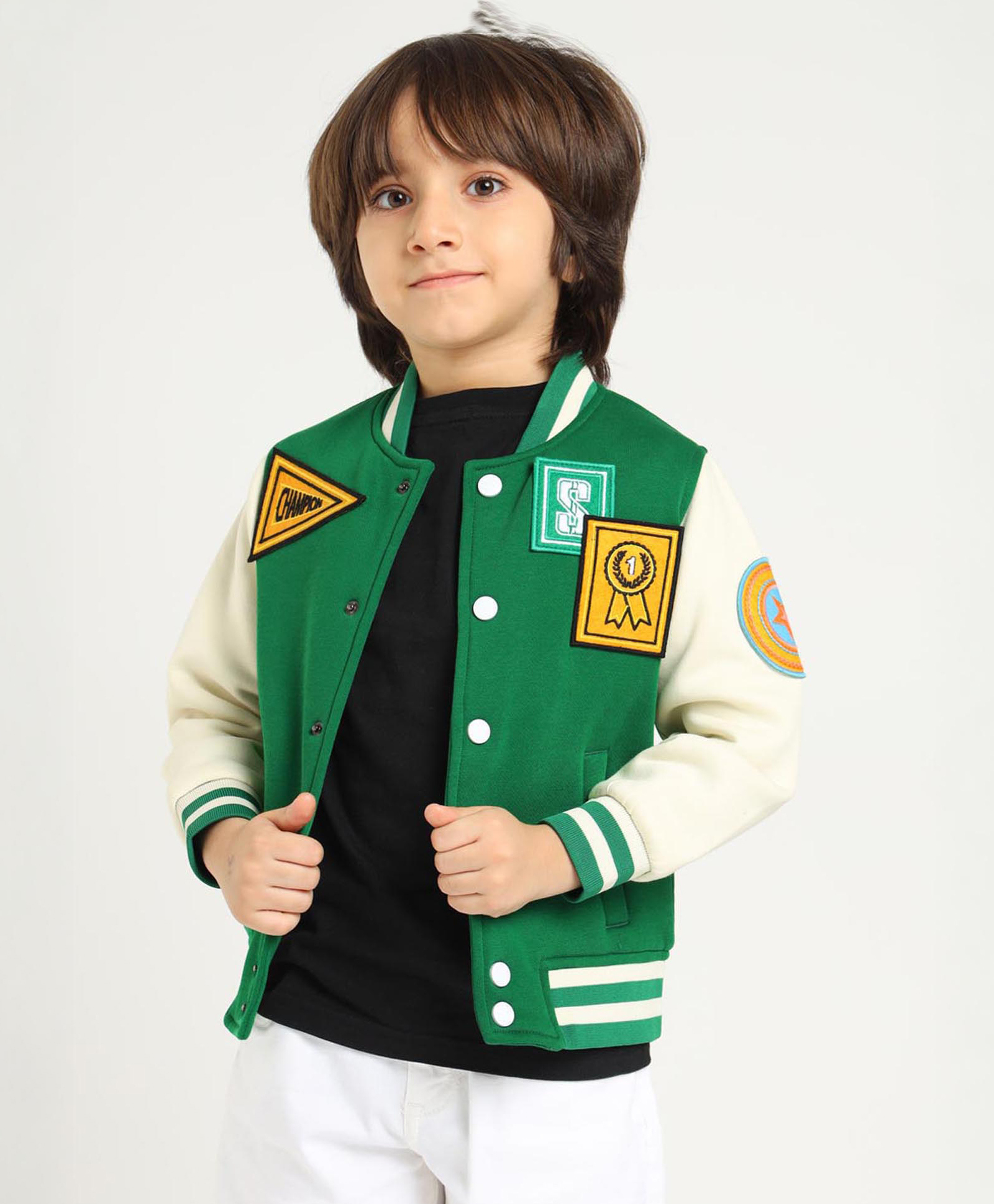 Somersault Full Sleeves Champion Text Patch Detailed Jacket - Green-image-47
