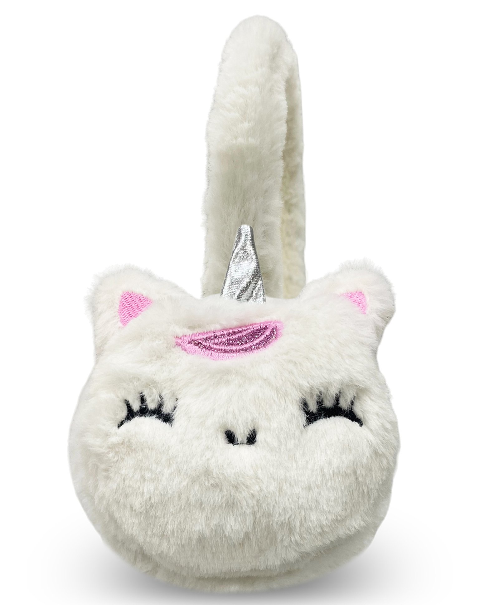 ZQBIEE Fur Animal Face Detailed Winter Earmuffs - White