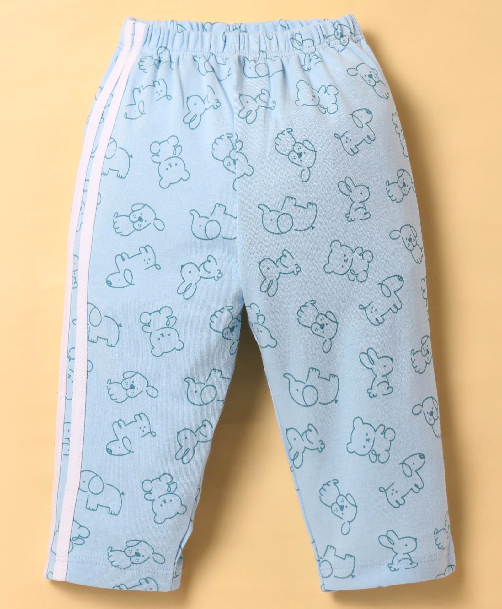 Tango Interlock Knit Full Length Animal Printed Track Pant - Light Blue-picture-11