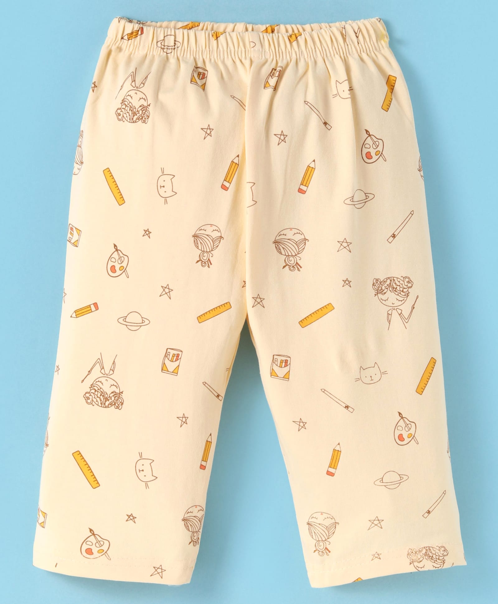 Tango Single Jersey Knit Full Length Lounge Pant with Stationary Print - Yellow-picture-11