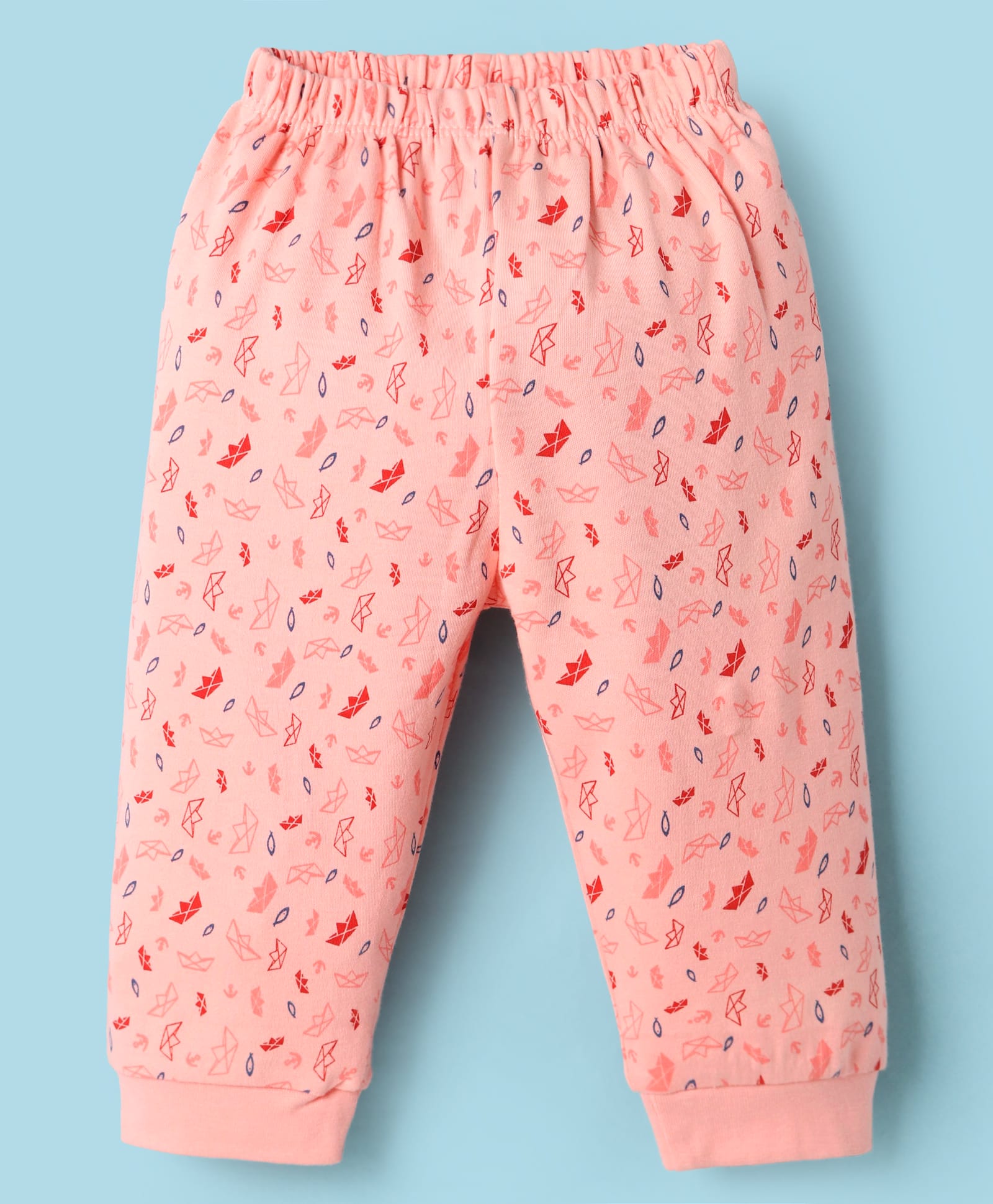 Tango Interlock Knit Full Length Lounge Pants with Boat Print - Pink-image-41