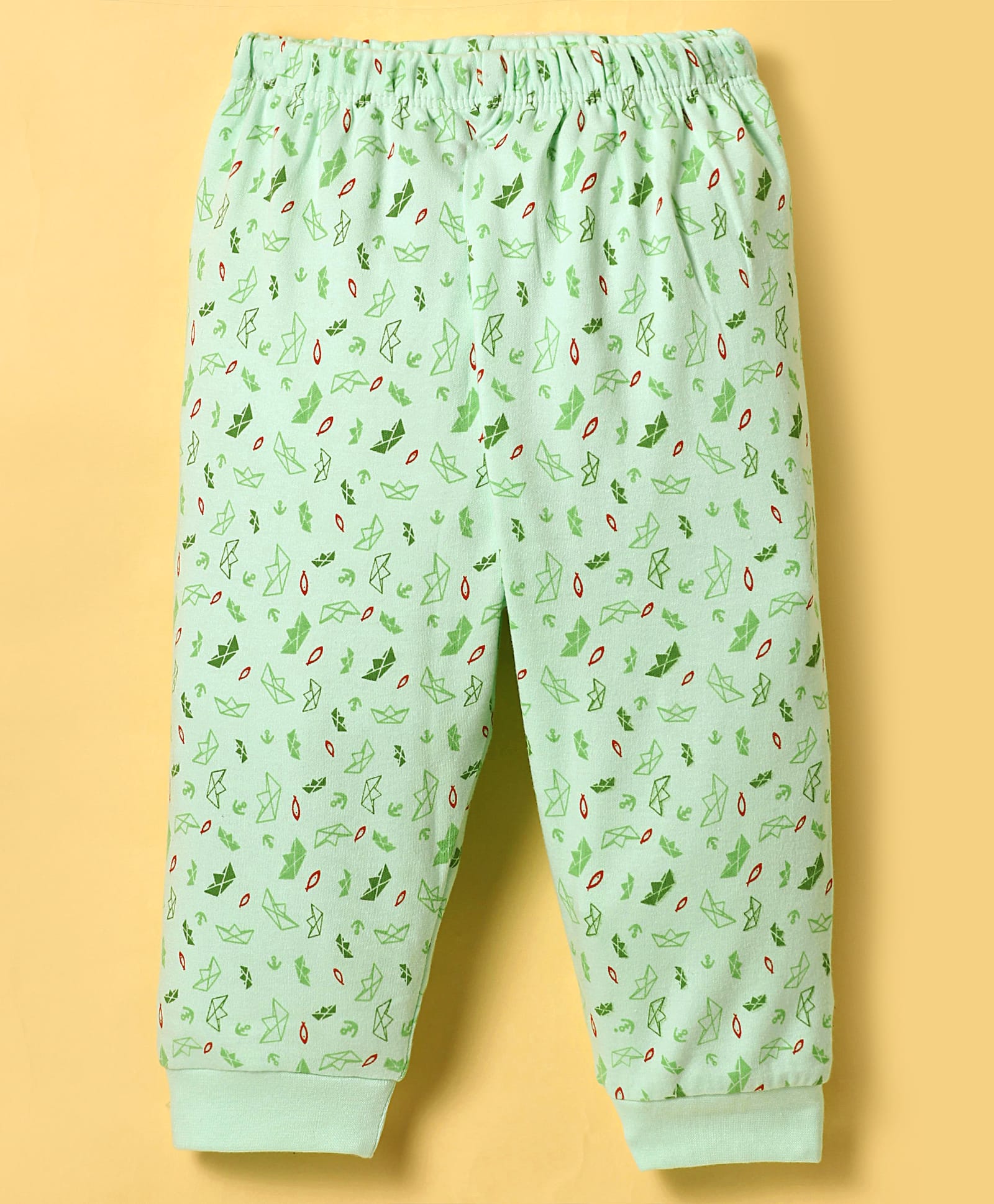 Tango Interlock Knit Full Length Lounge Pants with Boat Print -Light Green-picture-15