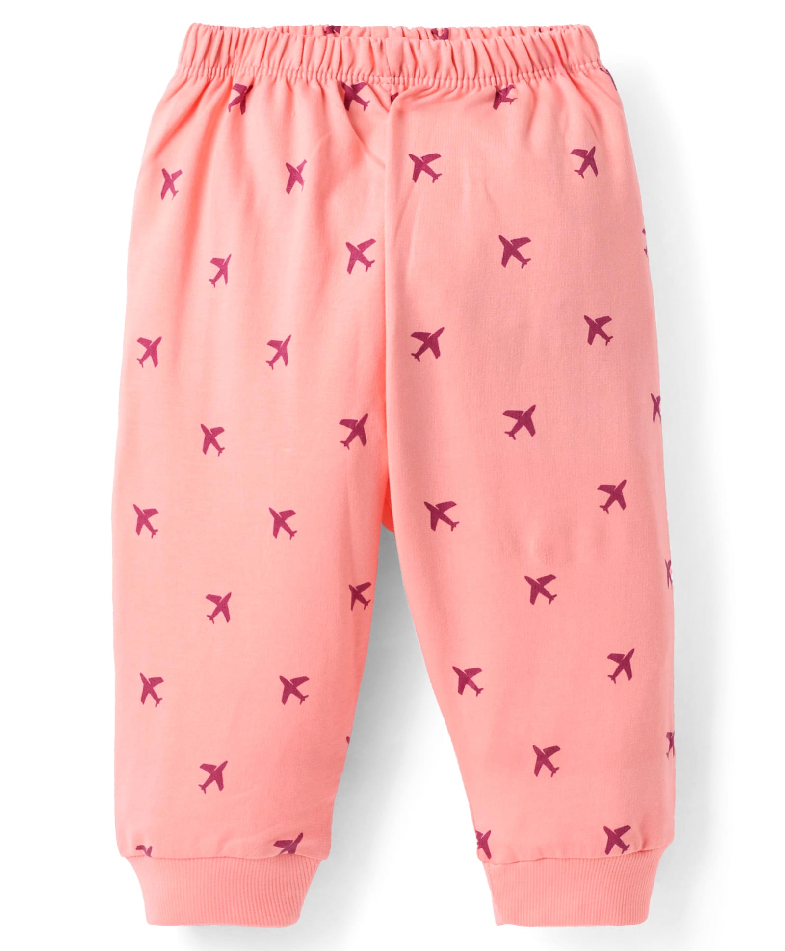 Tango Looper Knit Full Length Lounge Pant with Aeroplane Print - Coral-picture-16