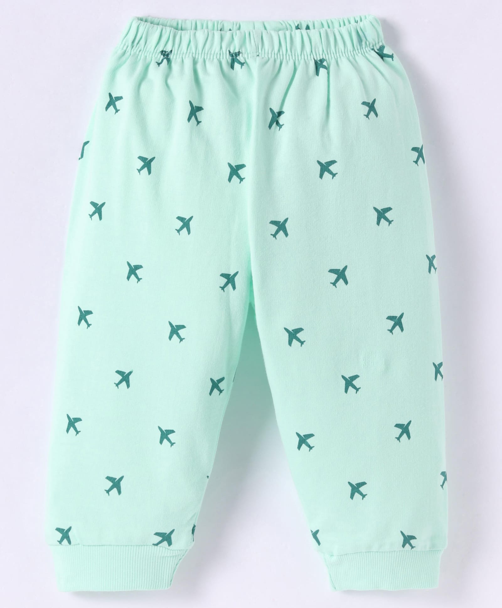 Tango Looper Knit Full Length Lounge Pant with Aeroplane Print - Sea Green-picture-30