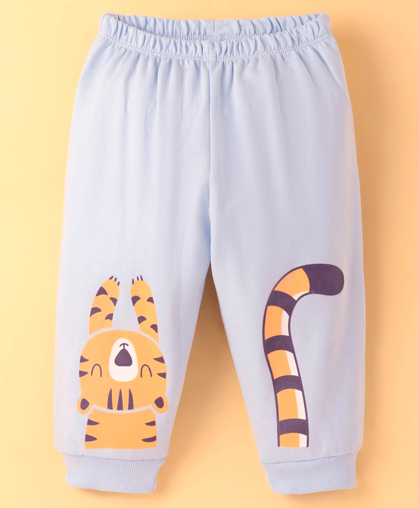 Tango Looper Knit Full Length Lounge Pant with Tiger Print - Light Blue-picture-13