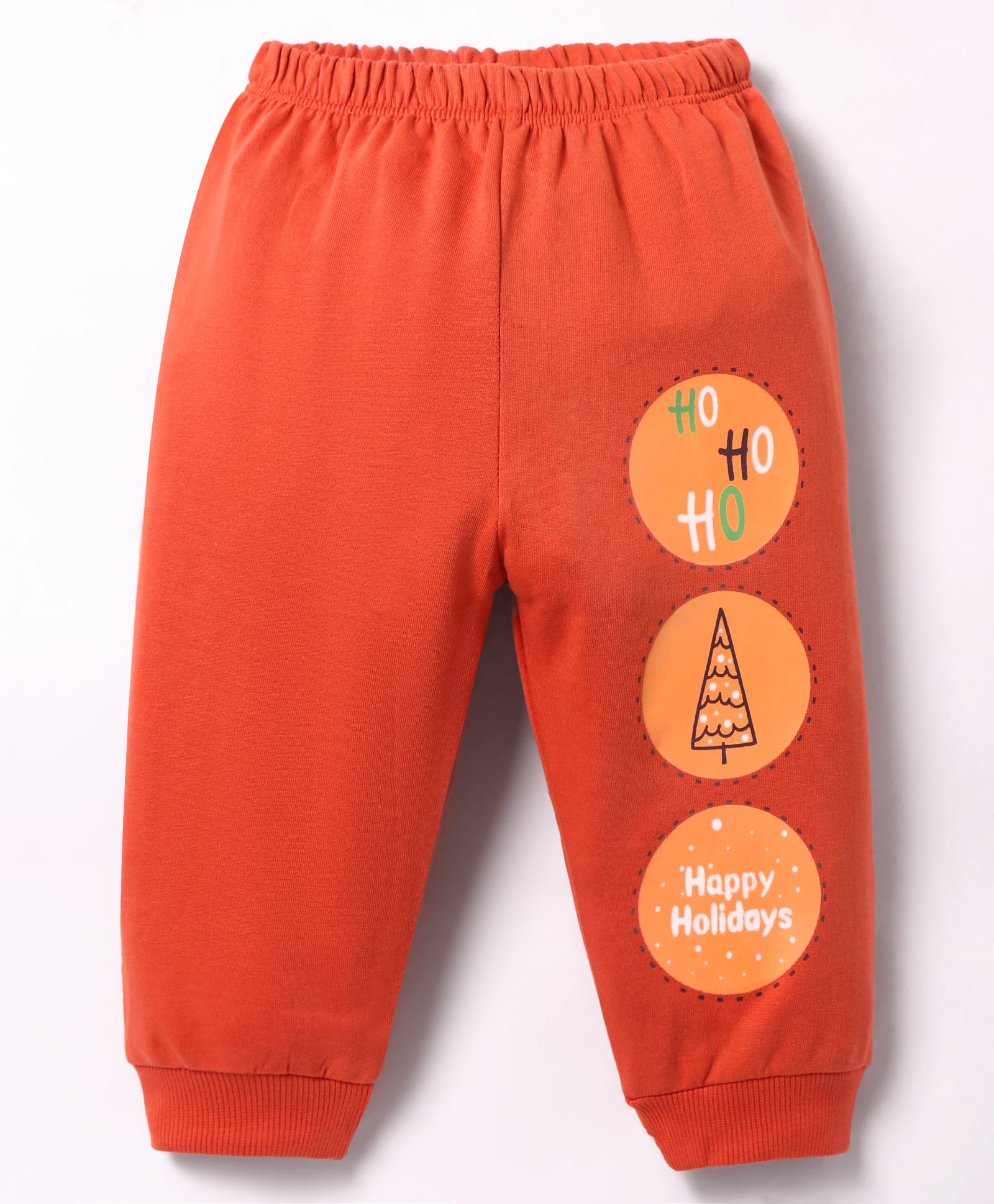 Tango Looper Knit Full Length Lounge Pant with Christmas Theme Print - Neon Orange-picture-28