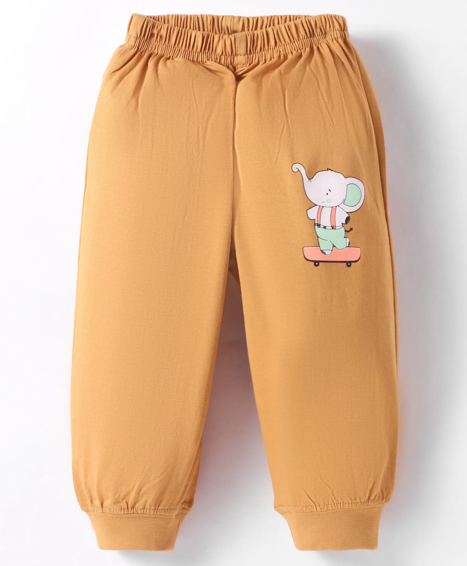 Tango Single Jersey Knit Full Length Lounge Pant With Elephant Print - Gold-picture-14